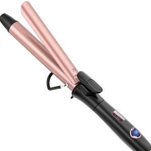 Rose Gold Black Tipped 1 inch Curling Iron with Clamp